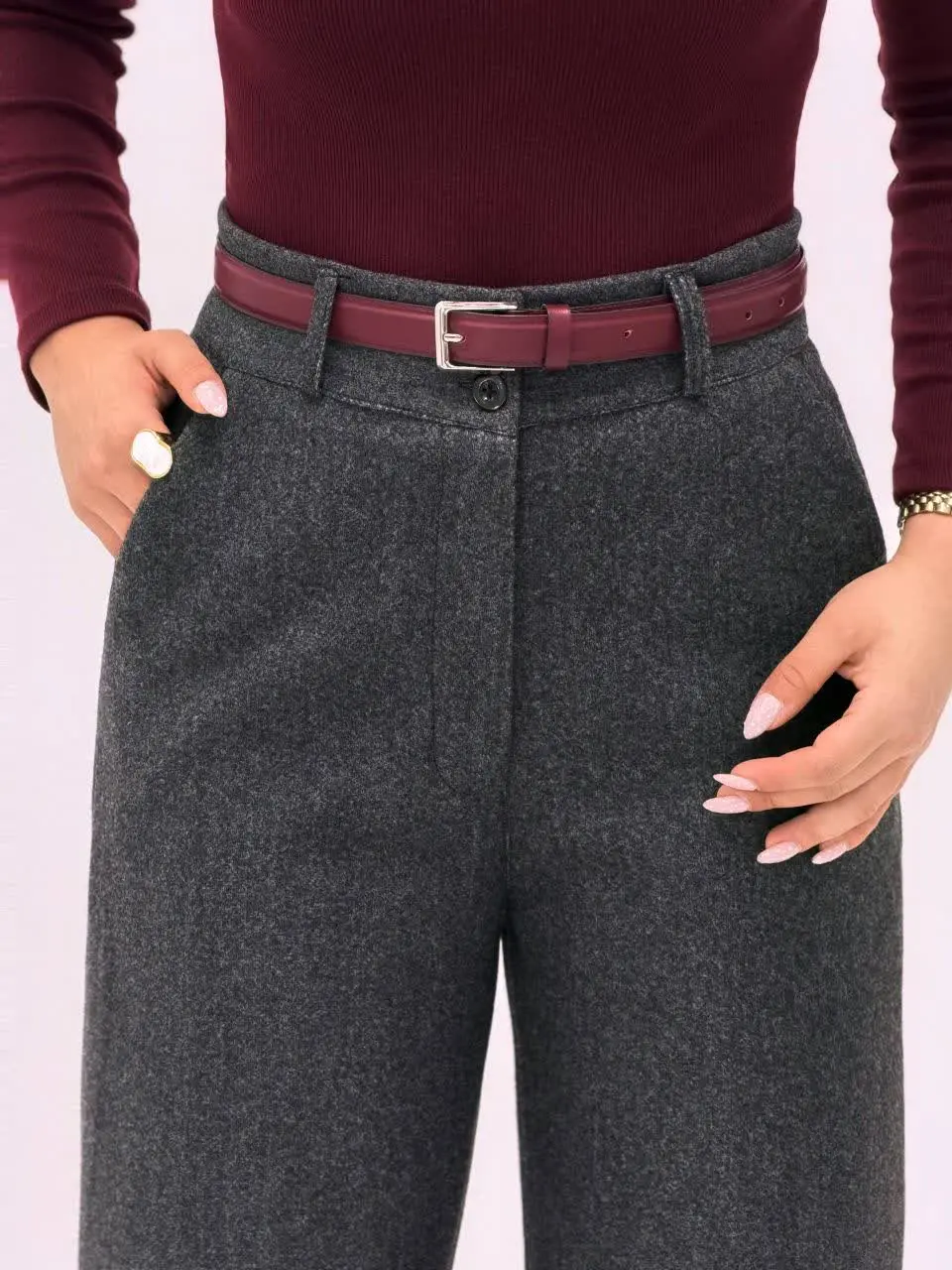 3765-شلوار فوتر واید قد 90